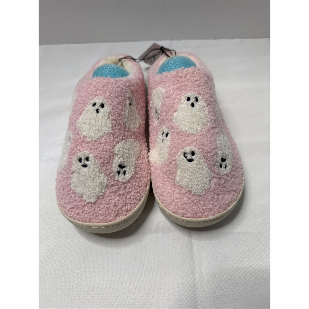 Halloween Pink With Ghosts Slippers (Womens US Size 7)